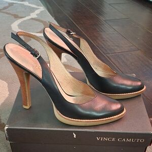 Boutique 58 Navy Blue Slingback Heels